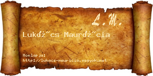 Lukács Maurícia névjegykártya